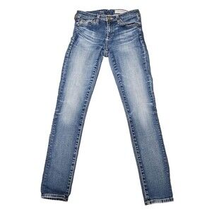 AG Adriano Goldschmied Jeans Women Sz 25R Blue The Stilt Cigarette Leg Denim 25